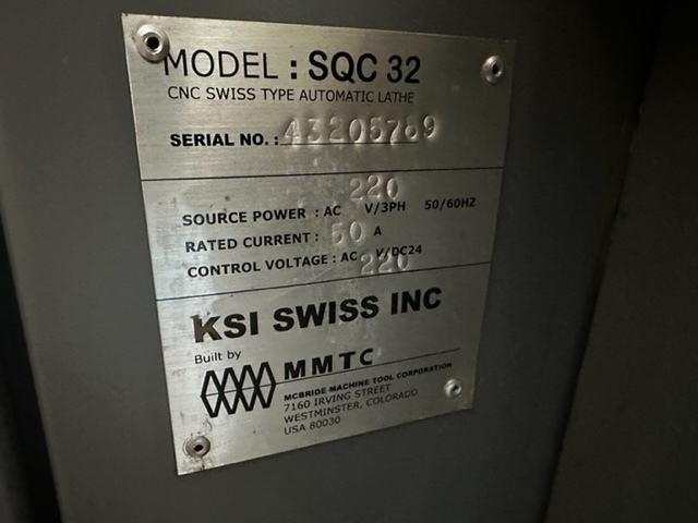 2007 KSI SQC32 Swiss Screw Machines, N/C & CNC | Automatics & Machinery Co., Inc.