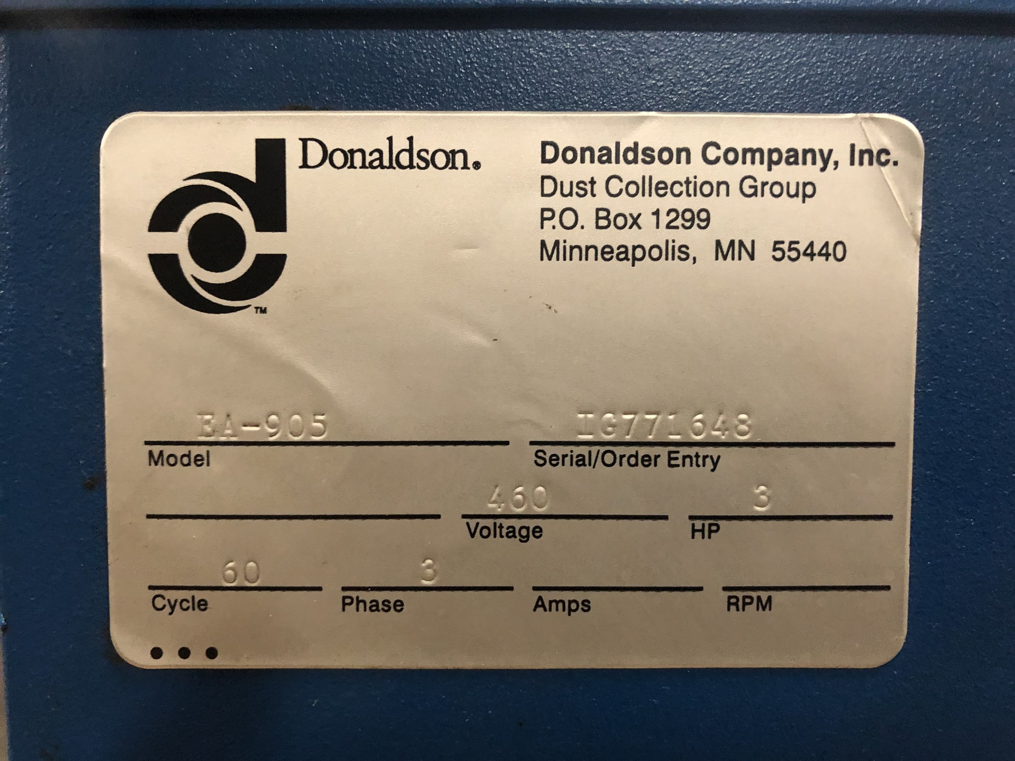 DONALDSON EA-905 OIL MIST COLLECTORS | Automatics & Machinery Co., Inc.